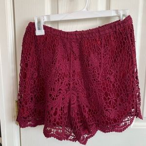 maroon shorts